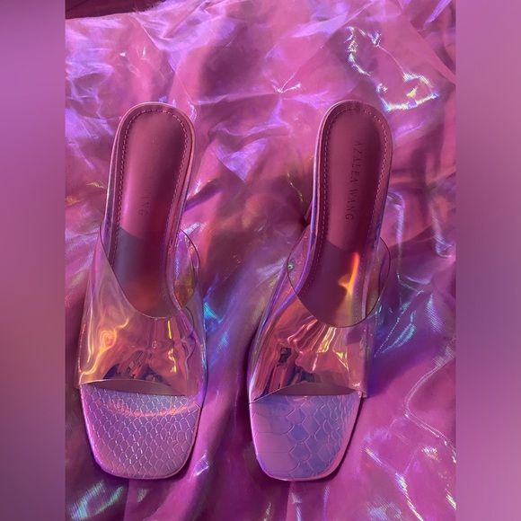 ✨Holographic Mermaid/Snakeskin Iridescent Heels✨🐍8.5 ✨AZALEA WANG✨NEW, SOLD OUT - Picture 9 of 15